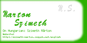 marton szimeth business card