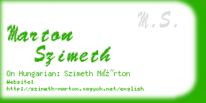 marton szimeth business card